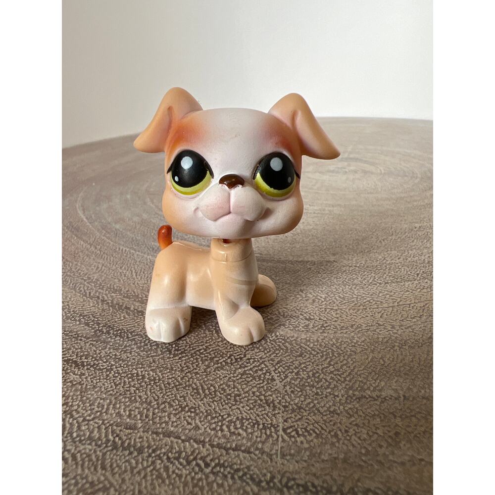 Littlest Pet Shop Boxer #235 Brown Puppy Dog w/ Green Eyes Hasbro LPS 2005